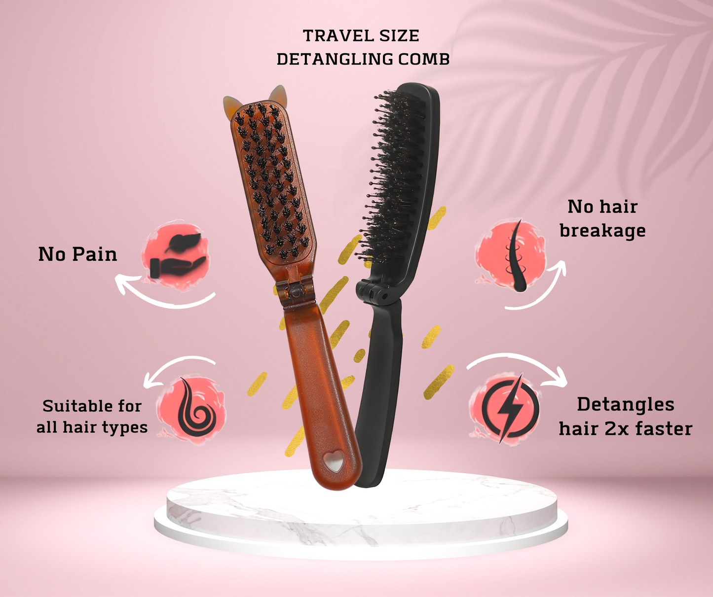 Folding-hair-brush